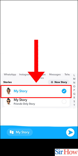 Image title Post Screenshots on Snapchat Story iPhone Step 5