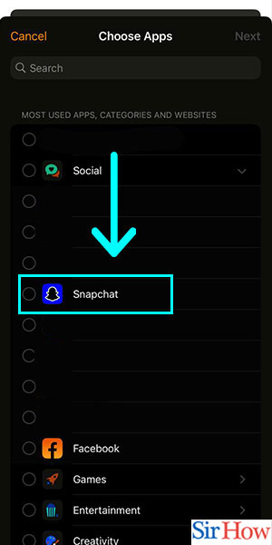 Image title Restrict Snapchat on iPhone Step 6