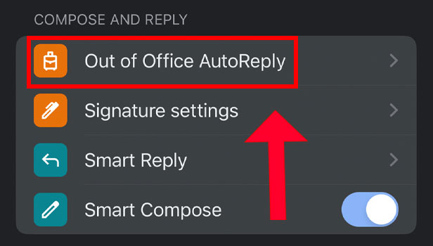 Image title Set Out Of Office In Gmail App Step 4