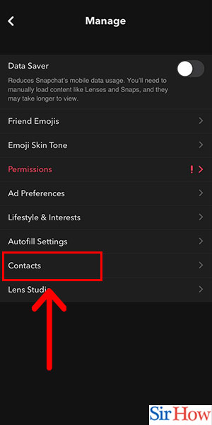 Image title Stop Snapchat Syncing Contacts on iPhone Step 5