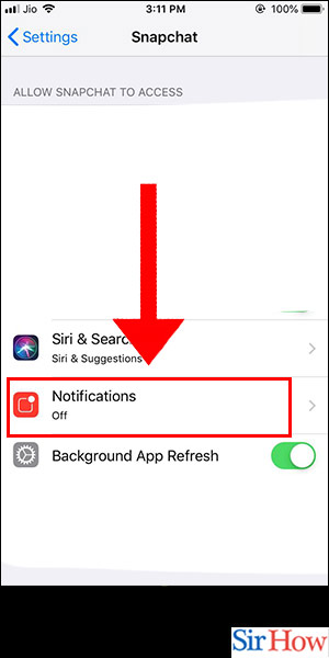 Image title Turn Notifications on Snapchat iPhone Step 3