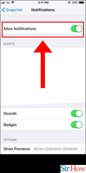 Image title Turn Notifications on Snapchat iPhone Step 4