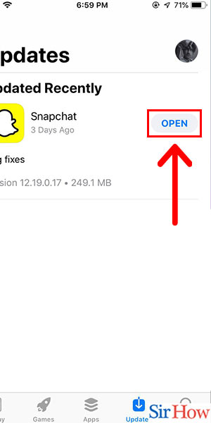 Image title Update Snapchat on iPhone Step 3