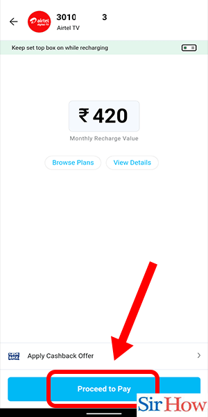 Image Tilted Recharge Airtel DTH From Paytm Step 5