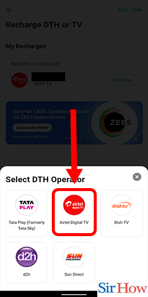 Image Tilted Recharge Airtel DTH From Paytm Step 8