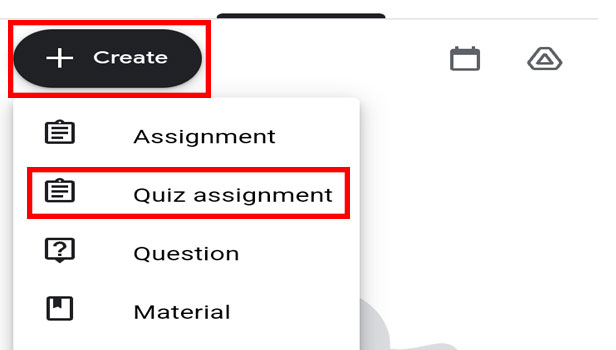 image title Add a Quiz to Google Classroom step 4