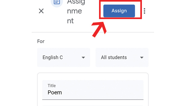 image title Copy an Assignment in Google Classroom step 6