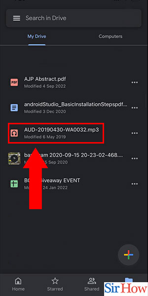 Image title Download Audio from Google Drive on iPhone Step 2