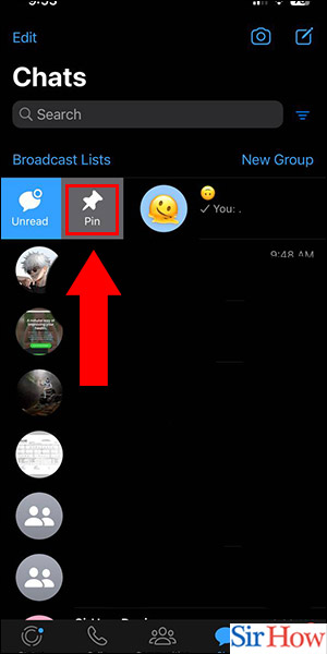 Image title Pin Whatsapp Chat on iPhone Step 3