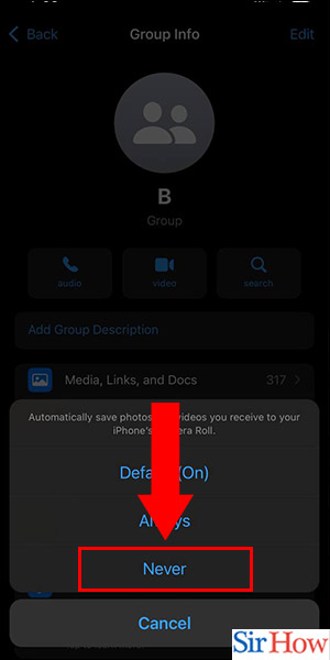 Image title Stop Whatsapp from Saving Photos on iPhone Step 5