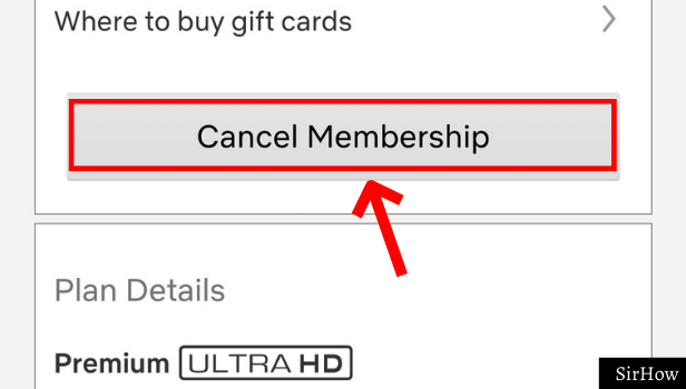 Turn off Netflix Membership step 4