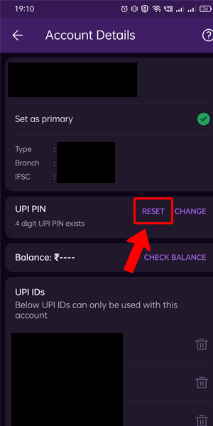 reset the UPI pin in the Phonepe step 4