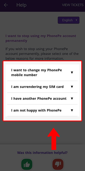 how to delete phonepe account step 9