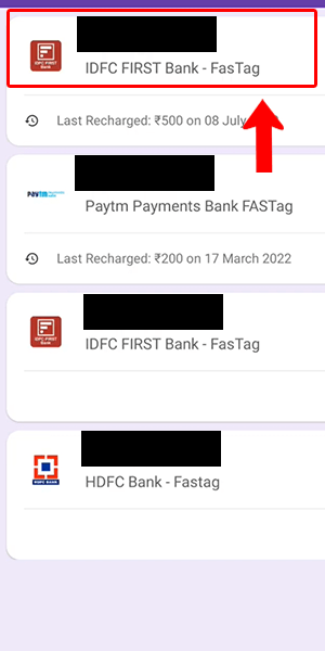 check fasttag balance in phonepe step 4