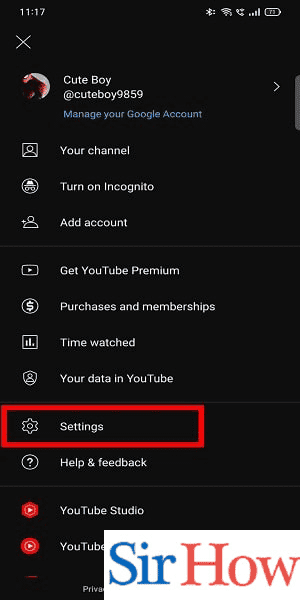 image title Turn off all notifications from YouTube Step 3