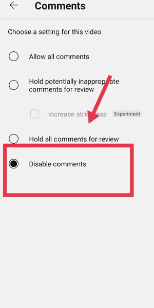 Image title Turn off disable comments on YouTube step 6