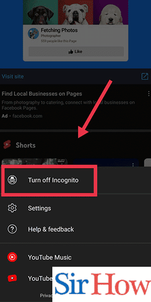 image title Turn off incognito mode on YouTube step 5