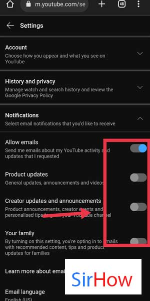 Image title turn off YouTube notifications on chrome step 5