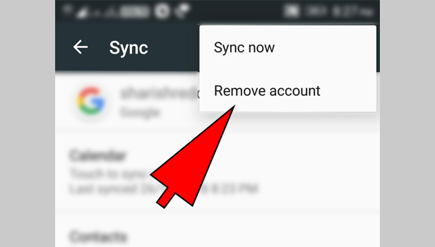 remove gmail account from android
