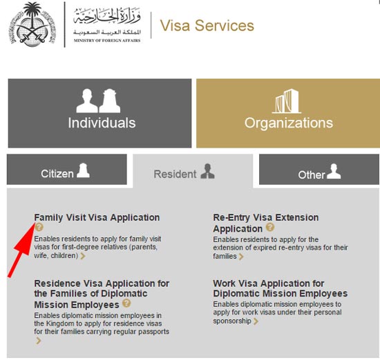 Apply Family Visit Visa in Saudi Arabia Step-4