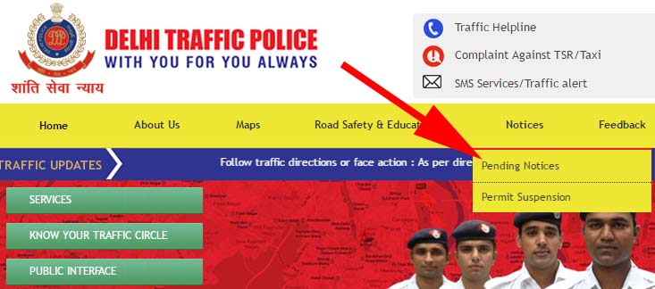 Delhi traffic police number 