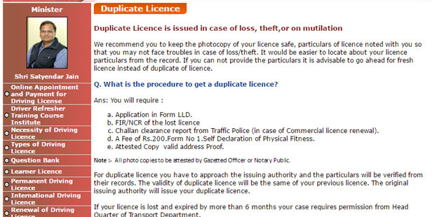 duplicate driving licence delhi