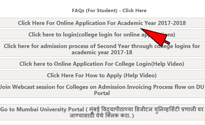 online admission mumbai university